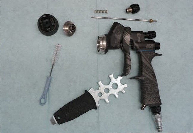 Partes de la pistola aplicación para su limpieza
